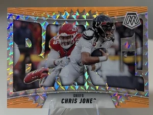 2025 Panini Mosaic Chris Jones BANG #8 Orange Fluorescent Mosaic Prizm  - Picture 1 of 2