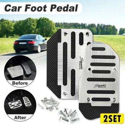4 X нескользящий автоматический газовый тормоз ножная педаль крышка автомобиля подушечка аксессуар универсальный серебристый - Изображение 1 из 4