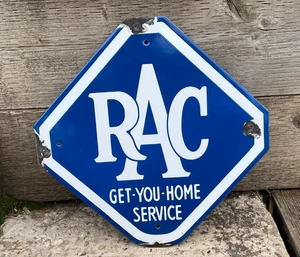 Letrero publicitario vintage RAC Get You Home Service esmalte cueva letras hundidas - Imagen 1 de 6