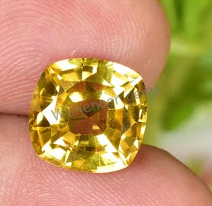 6.95 Ct Natural Ceylon Yellow Sapphire Cushion CERTIFIED Flawless Loose Gemstone - Picture 1 of 6