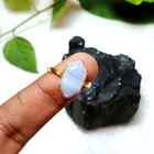 Natural Blue Lace Agate Ring,925 Sterling Silver,Gold Plated Ring,Gift For Her
