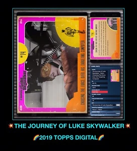 RARO EPIC Topps De Colección STAR WARS NEON Viaje de LUKE SKYWALKER COMERCIANTE DE TARJETAS digital - Imagen 1 de 9