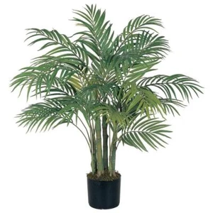 Nearly Natural Artificial Areca Silk Palm Tree 27"x36" Black Plastic Pot Indoor - Picture 1 of 4