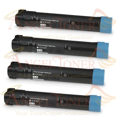 4 pcs Cyan Toner Cartridge High Capacity For Xerox Phaser 7800 Printer 106R01563 - Image 1 of 4