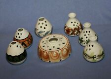 Vintage Jersey Pottery Ceramic- 6 Posy/Incense Vases & 1 Posy Potpourri Bowl