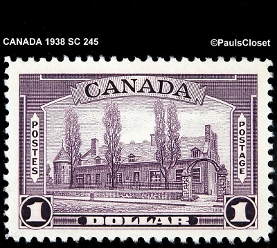 CANADA 1938 SC 245 CHATEAU de RAMEZAY $1 DULL VIOLET MNH OG VERY FINE - Image 1 of 2
