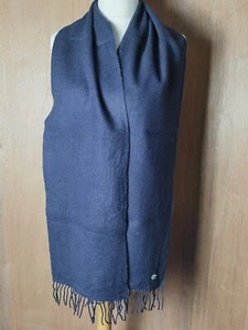 Lacoste Navy Blue Tasselled Wool Scarf - Picture 1 of 4