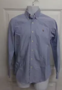 Ralph Lauren Light Blue Denim Mens Size Small Button Up Shirt Embroidered Logo - Picture 1 of 3