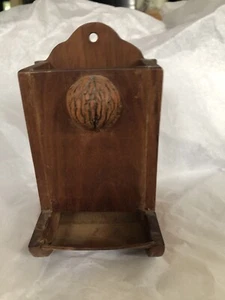 Vintage Ameisenholz Streichholzsafe Schwarz Nussbaum - Bild 1 von 7