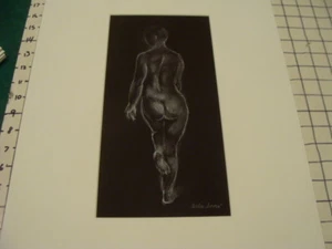 Vintage original LESLIE SNOW (Feron) Art - NUDE LADY standing leg up backSIGNED  - Picture 1 of 6