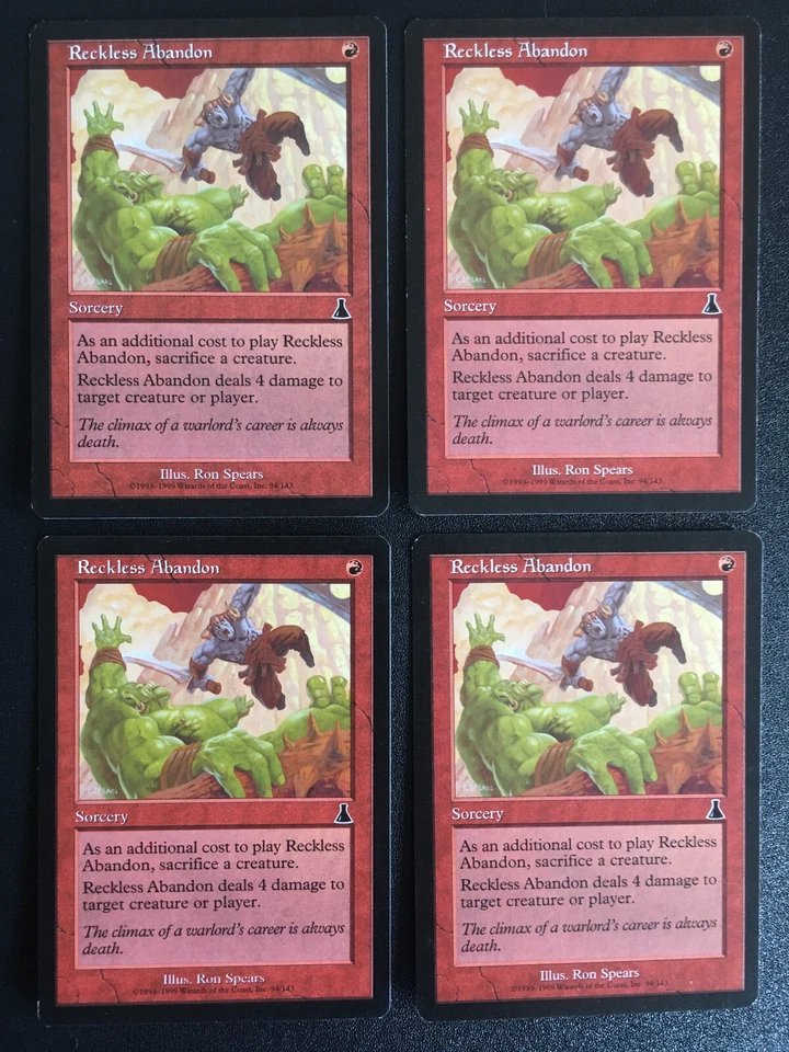 MTG 4x Reckless Abandon Urza's Destiny Playset Magic the Gathering Card - Image 1 of 1