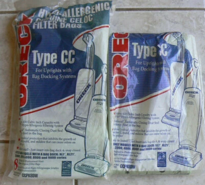 ORECK XL upright vacuum Type CC bags,NEW, 2 open packages,12 total bags UNUSED - Image 1 of 2