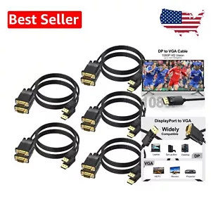 10-Pack 6 FT DisplayPort to VGA Cable - 1080P HD Video Adapter Male to Male - Picture 1 of 11