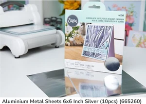Sizzix 6" x 6" Silver 10pc Aluminium Sheets #665260 Retail $9.99 Adhesive backed - Picture 1 of 3