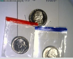 1988 PDS Jefferson Nickels unc in mint cello and Proof - Bild 1 von 2