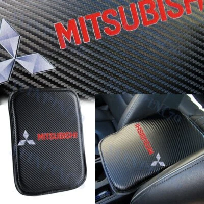 Para MITSUBISHI Fibra de Carbono Coche Consola Central Apoyabrazos Cojín Alfombrilla Almohadilla Cubierta X1 Foto 1 de 4