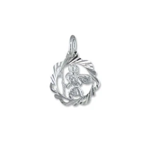 St Christopher Open Diamond Cut Pendant Sterling Silver 925 13mm Charm - Picture 1 of 1