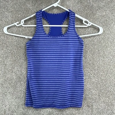 Camiseta sin mangas Danskin Now para mujer talla XS (0-2) azul a rayas suéter sin mangas Foto 1 de 4