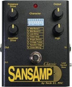 Pedal efecto clásico TECH21 SansAmp instrumentos musicales y equipo SA1 negro - Imagen 1 de 4