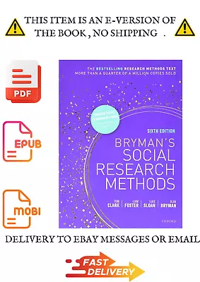 Bryman's Social Research Methods 6th Edition (Digital Download) • 7.99£