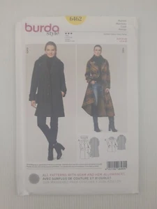 Burda Sewing Pattern 6462 Womens Coat 2 style Pattern Size US 8-20 EUR 34-46 NEW - Picture 1 of 2