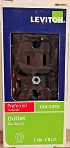 Leviton Brown Commercial Outlet Duplex Receptacle 5-15R 15A 125V CR15 - NEW - Picture 1 of 1