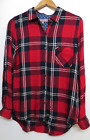 Harper Shirt Womens Medium Red Multicolor Plaid Button Up Long Sleeve Soft Top