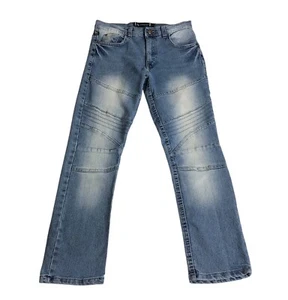 Akademiks Jeans Youth Boys 16 Blue Denim Straight Leg Streetwear Hip Hop Y2K - Picture 1 of 14