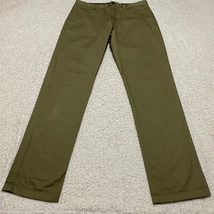 Burberry Pants Mens sz 48 Pants Solid Green Straight Leg 100% Cotton Chino 30x32 - Picture 1 of 14