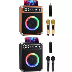 Portable Bluetooth Karaoke Machine for Adults Kids with 2 Wireless Microphones - Picture 1 of 48