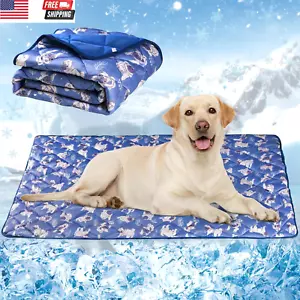 Dog Cooling Mat, Washable Dogs Cats Pet Non-Toxic Cooling Pads Summer Sleeping K - Picture 1 of 7