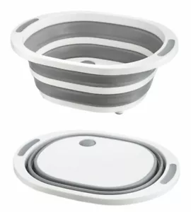 7L Silicone Collapsible Washing Up Bowl Kitchen Home Basin Camping Compact Tool - Picture 1 of 4