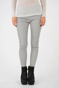 NEW GARETH PUGH New Woman Gray Stretch Leather Leggings Pants IT 38 US 2 $1392 - Picture 1 of 9
