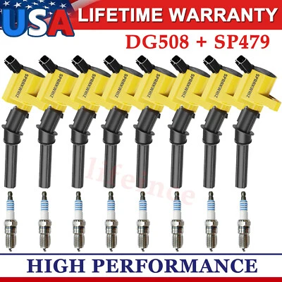 High Performance Ignition Coil+Spark Plug For FORD Crown Victoria 4.6L V8 98-11 - Image 1 of 4