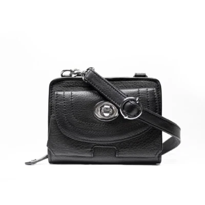 Cartera/bolso bandolera DANIER de cuero granulado micro en negro Foto 1 de 4