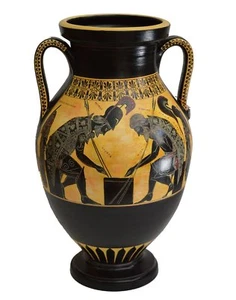 Achilles and Ajax - Exekias - Ancient Greek Amphora Vase Vatican Museum Replica - Picture 1 of 4