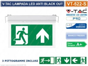 V-TAC PRO VT-522-S LAMPADA LED EMERGENZA INCASSO 140LM ANTI BLACK OUT SAMSUNG - Foto 1 di 1