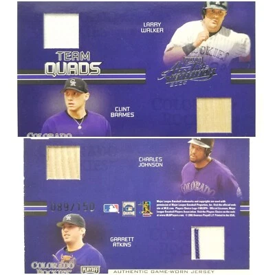 Absolute Memorabilia 2005 Walker Barmes Johnson Atkins Team Quads/150 reliquias Foto 1 de 4