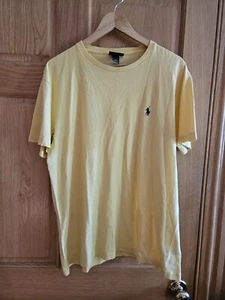 Polo Ralph Lauren Men's Size M Yellow 100% Cotton Short Sleeve Crew Neck T-Shirt - Picture 1 of 3
