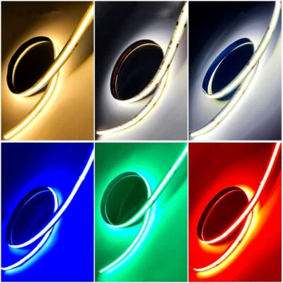 12/24V Flexible COB LED Strip Light 384/528LEDs High Density Tape Car Boat Decor - Image 1 of 4