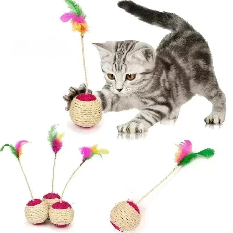 1PCS Cat Toy Sisal Scratching Ball Training Interactive Toy For Kitten Pet Cat - Image 1 of 4