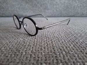 Monturas de gafas redondas de titanio MATSUDA modelo M3009 negro oscuro plata 45-21 - Imagen 1 de 8