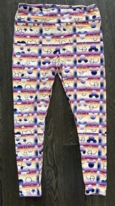 New Lularoe Disney TC Multicolor Purple, Orange, Yellow Bow Minnie Mouse Legging - Picture 1 of 5