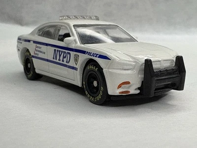 Matchbox loose  Dodge Charger NYPD police w/custom Rubber Racing Wheels & Detail - Image 1 of 4