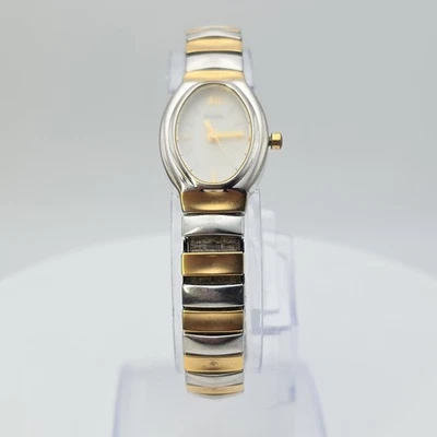 复古精工 Pulsar 手表女士磨砂水晶金色和银色可扩展表带 — 第 1/4 张图片