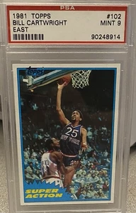 Tarjeta Topps Bill Cartwright East 1981 #102 PSA 9 como nueva - Imagen 1 de 2