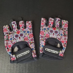 Contraband Pink Label 5237 Womens Design Series Sugar Skull Lifting Gloves Sz Sm - Picture 1 of 4