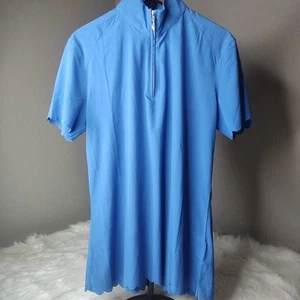 Greg Norman Golf Top Shirt Blue Polo Play Dry Short Sleeve Size Small S - Picture 1 of 9