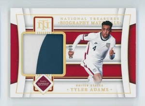 2021-22 Tyler Adams Panini National Treasures Gold USMNT Jersey Patch Card 8/10 - Photo 1/3