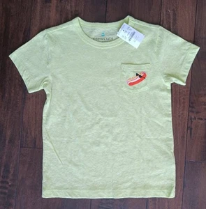 NWT J.Crew Crewcuts Boys' Critter Pocket T-Shirt, Yellow w/ Hot Dog, XS (4-5) - Picture 1 of 6